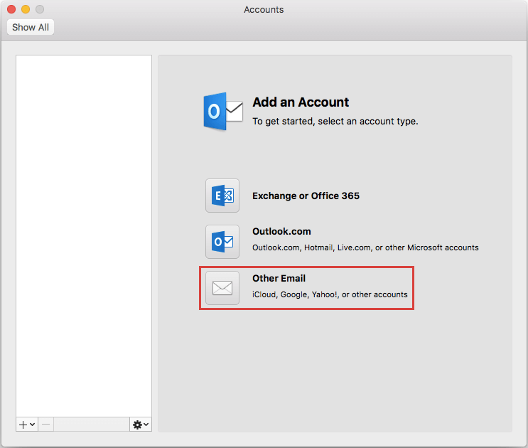 how to delete outlook account in mac